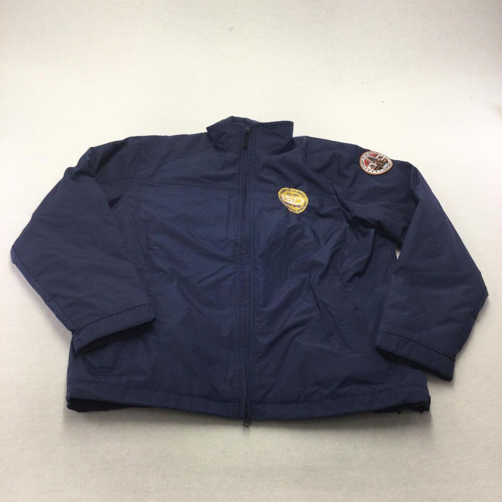 Port Authority Jacket Mens XL Blue Fleece Lined Full Zip Los Angeles ISD County